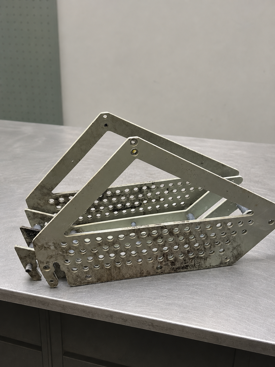 Raw steel component prepared during a precision fabrication project.